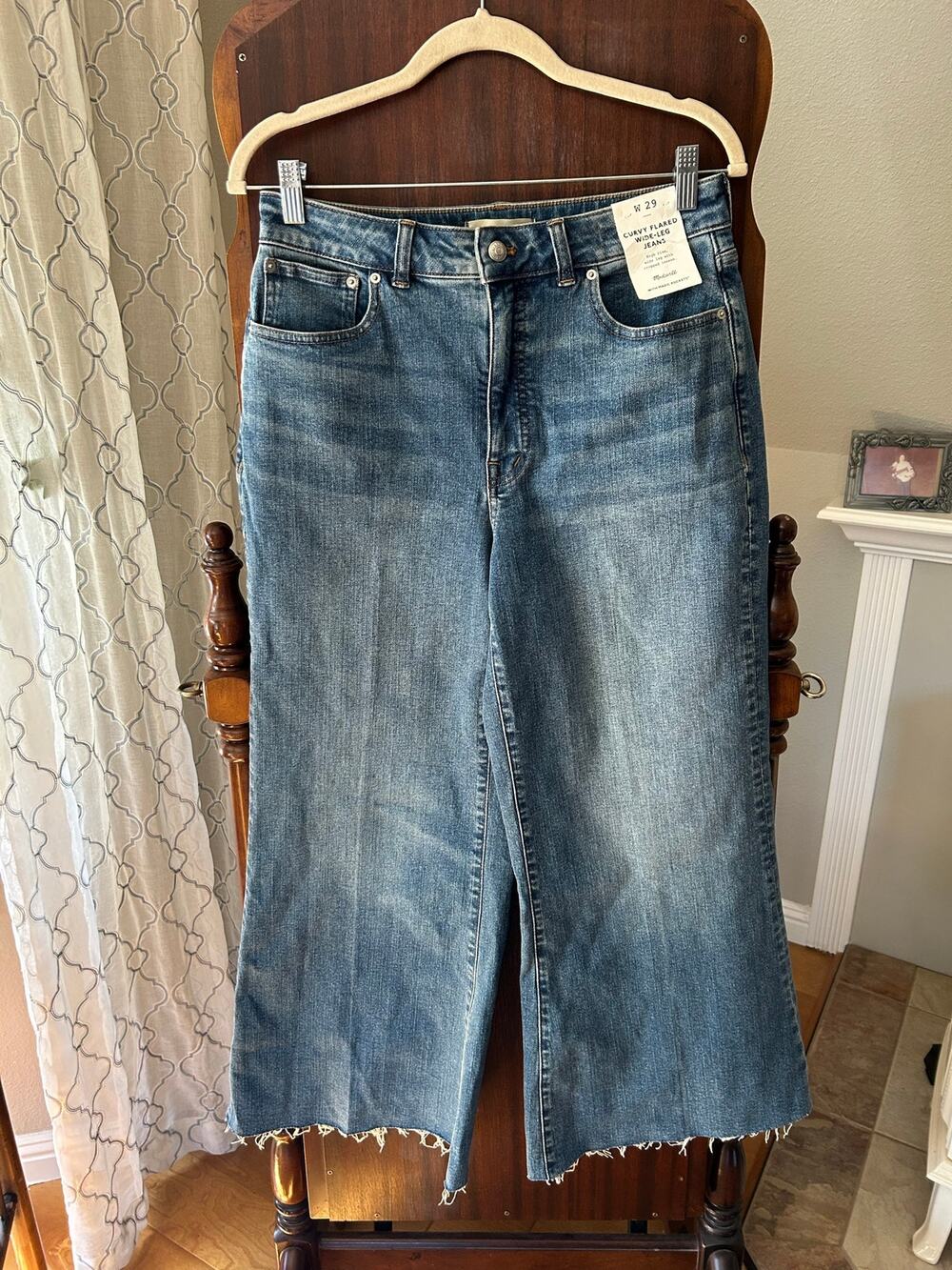 New Madewell curvy flared wide leg jeans high rise cropped women’s size 29